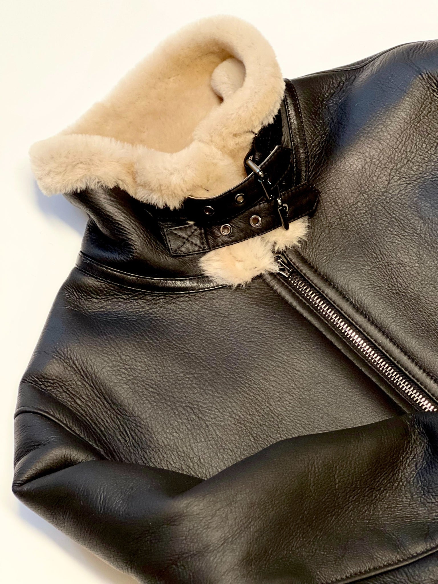 TWO-TONE SHEARLING JACKET