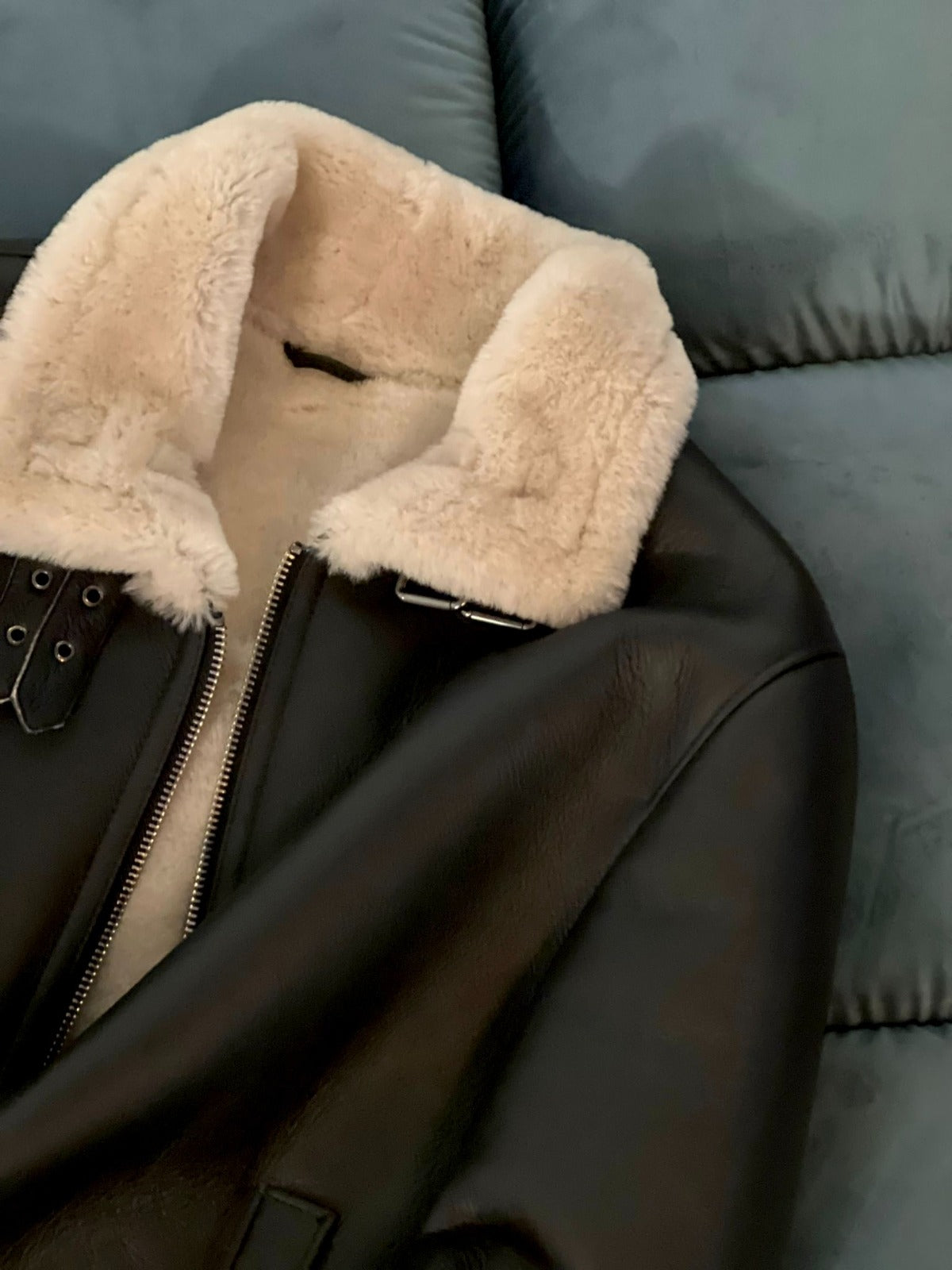 TWO-TONE SHEARLING JACKET